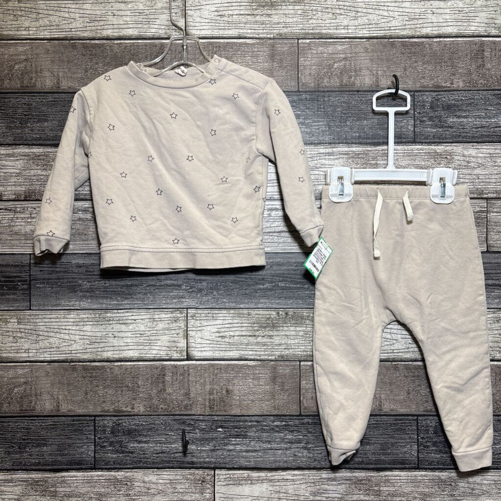 QUINCY MAE ORGANIC 2PC PULLOVER + DRAWSTRING JOGGERS 18-24 MO