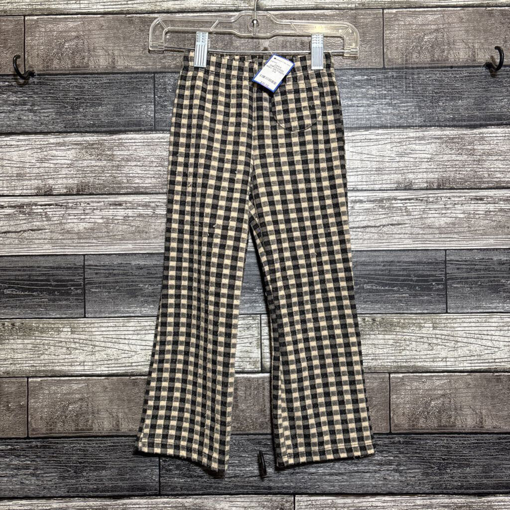 ZARA CHECKERED PULL ON PANTS 3/4