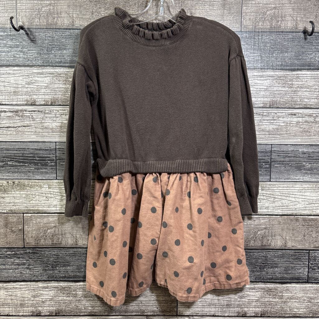 GAP LS SWEATER WOVEN COTTON SKIRT DRESS 6/7