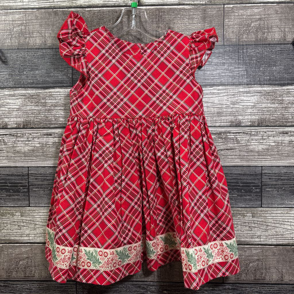 LAURA KAE DESIGNS WOVEN COTTON FLUTTER SLEEVE PLAID DRESS 4