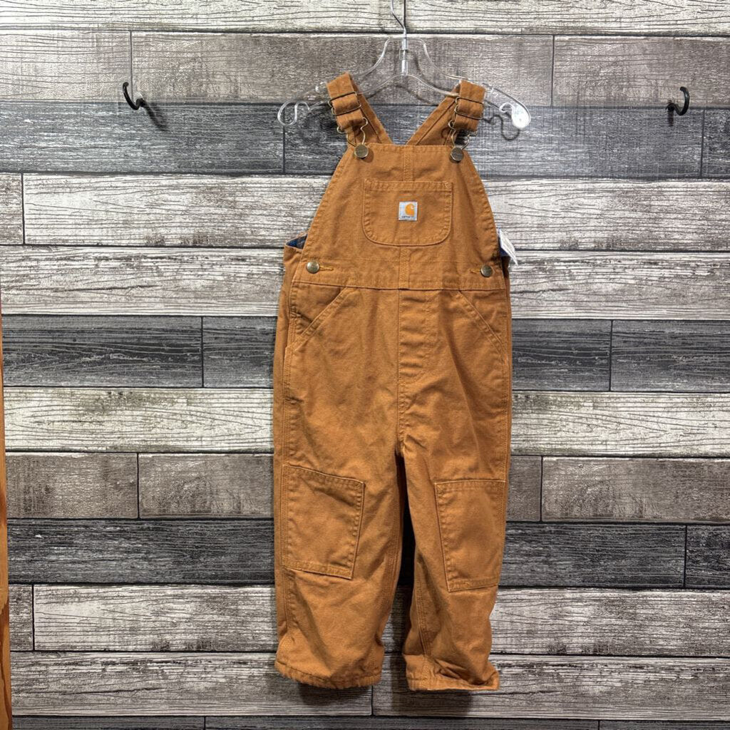 CARHARTT COTTON CANVAS FLANNEL LINED OVERALLS 2