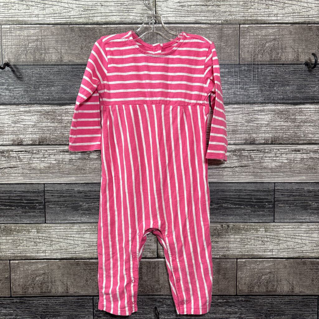 PRIMARY LS STRIPED ROMPER 6-12 MO