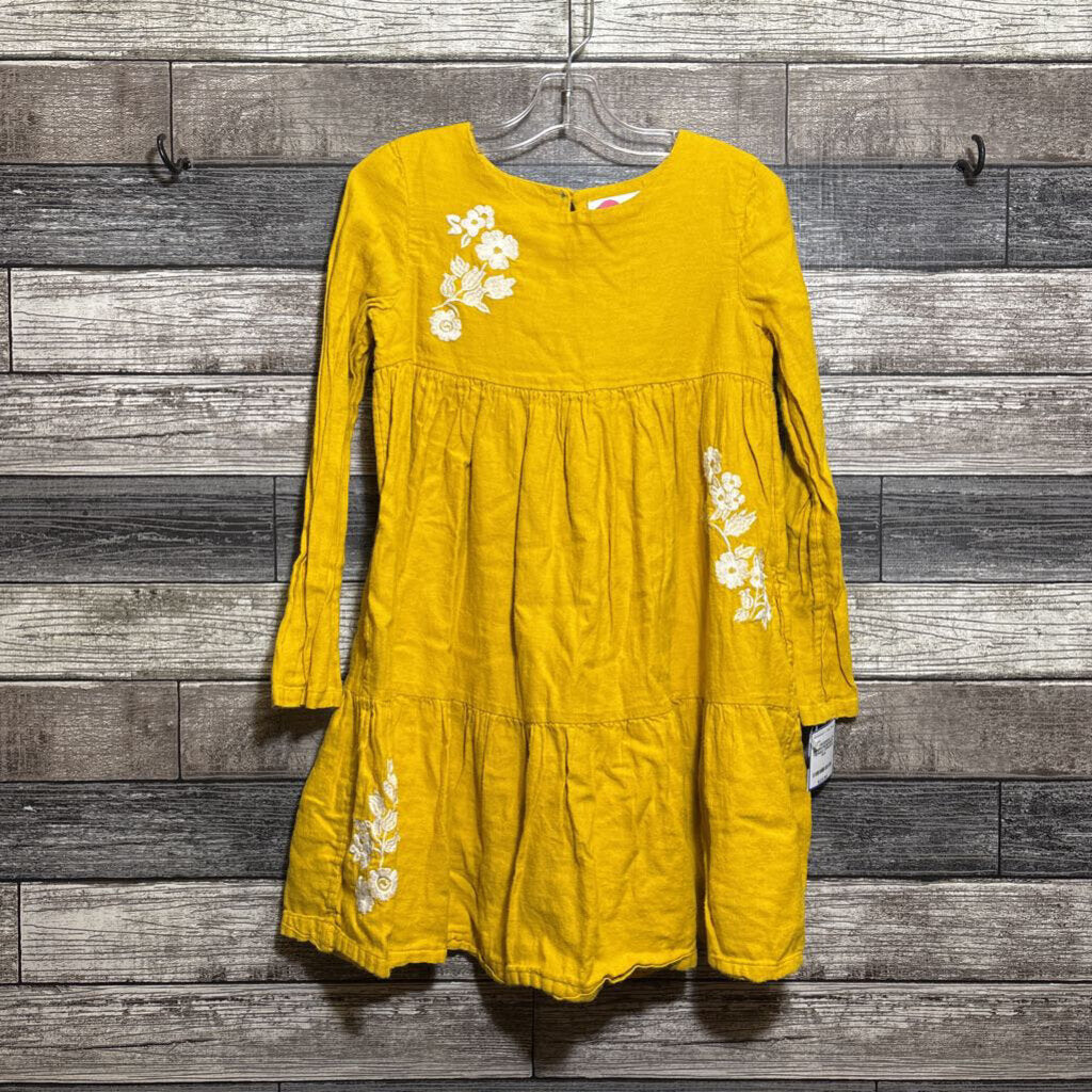 MINI BODEN LS EMBROIDERED TIERED DRESS 8/9