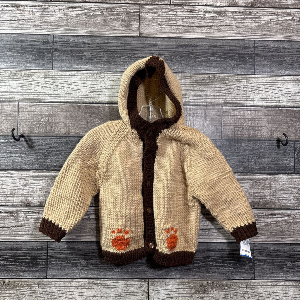 HANDMADE KNITTED HOODED SWEATER JACKET 2/3