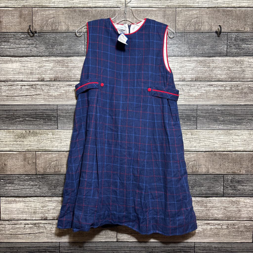 BELLA BLISS WOVEN COTTON PLAID JUMPER DRESS 12