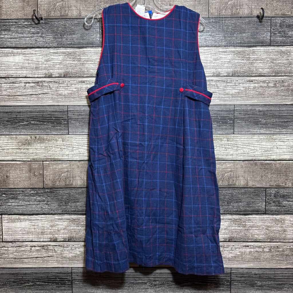 BELLA BLISS WOVEN COTTON PLAID JUMPER DRESS 12