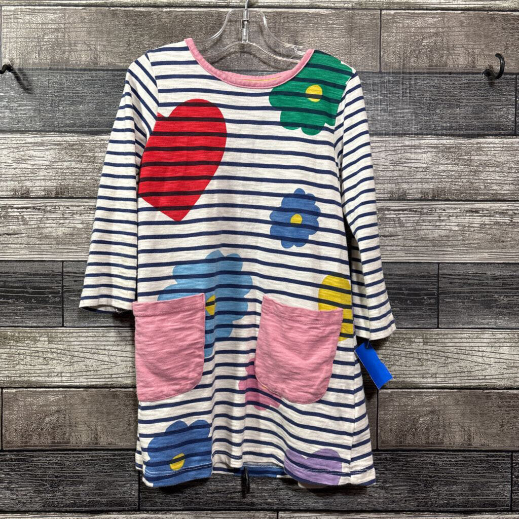 MINI BODEN LS PRINTED POCKET DRESS 4/5