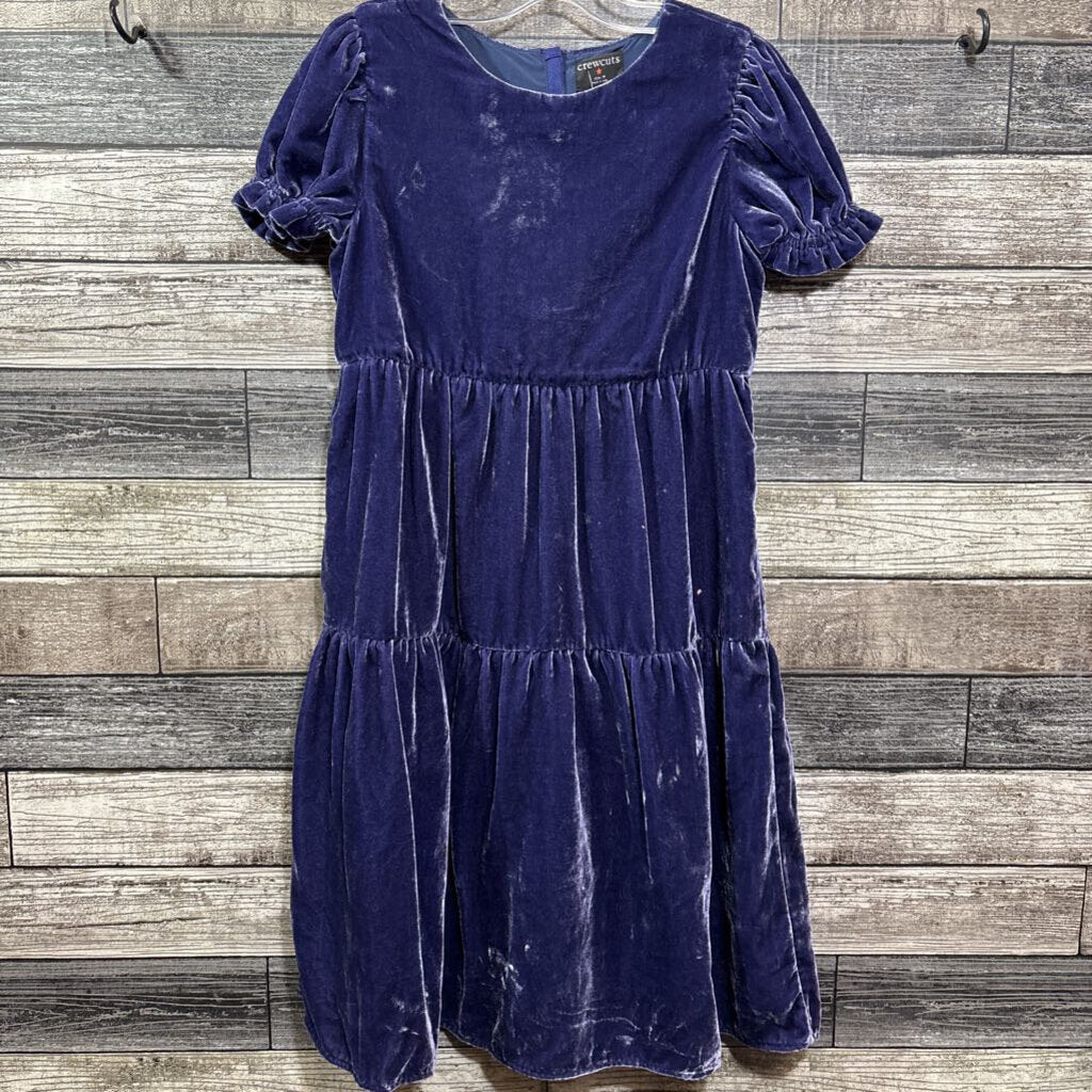 CREWCUTS SS VELOUR TIERED LINED DRESS 10