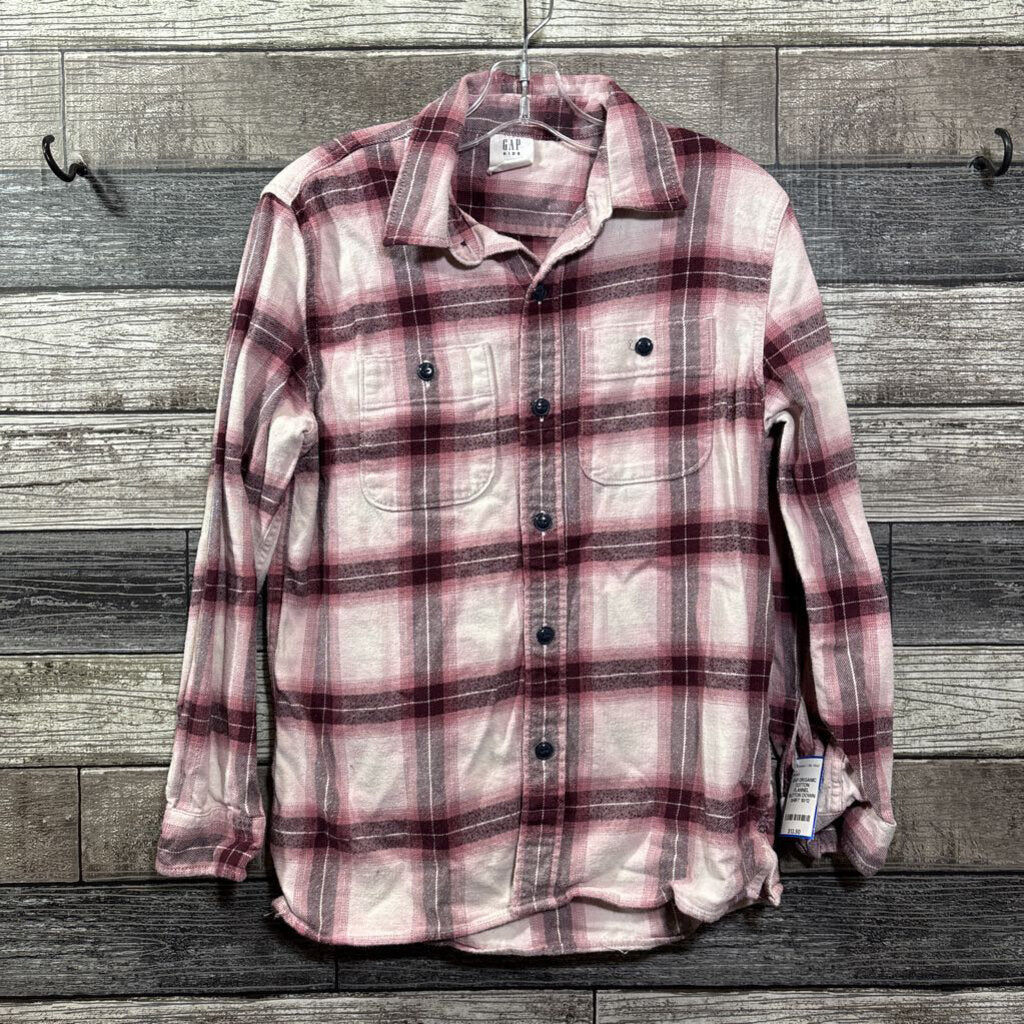 GAP ORGANIC COTTON FLANNEL BUTTON DOWN SHIRT 10/12