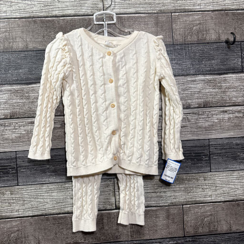 H&M 2PC CABLE KNIT SWEATER SET CARDIGAN + PANTS 2