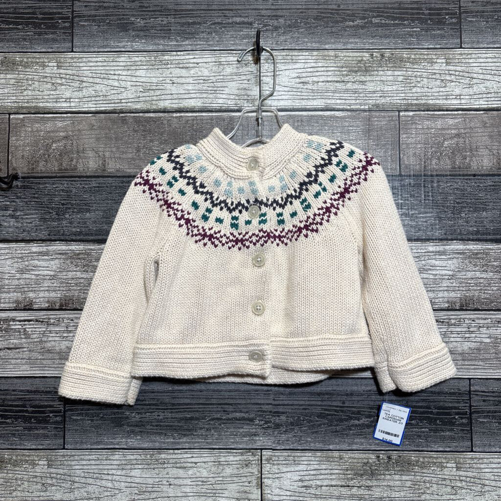 TEA COTTON CARDIGAN SWEATER 2/3