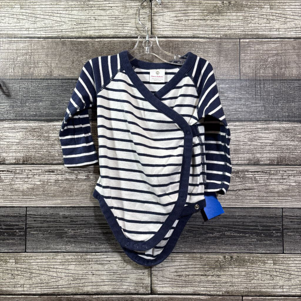 HANNA ORGANIC STRIPED SIDE SNAP BODYSUIT 70 / 6-9 MO