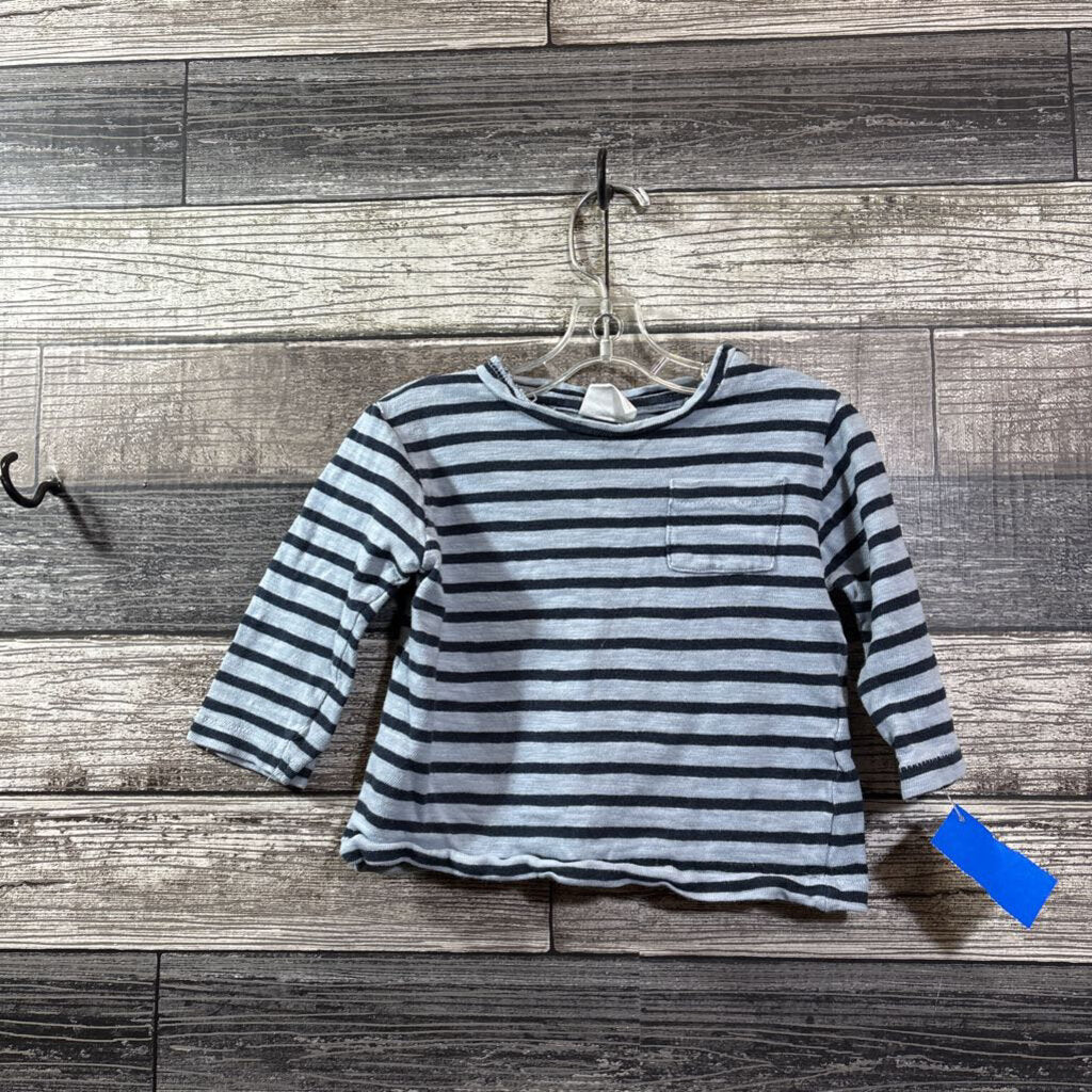 ZARA LS STRIPED POCKET T-SHIRT 3-6 MO