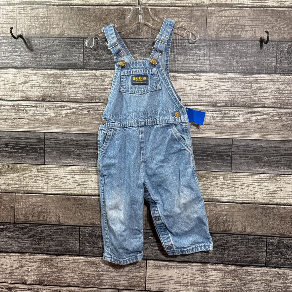 OSHKOSH DENIM OVERALLS 12 MO