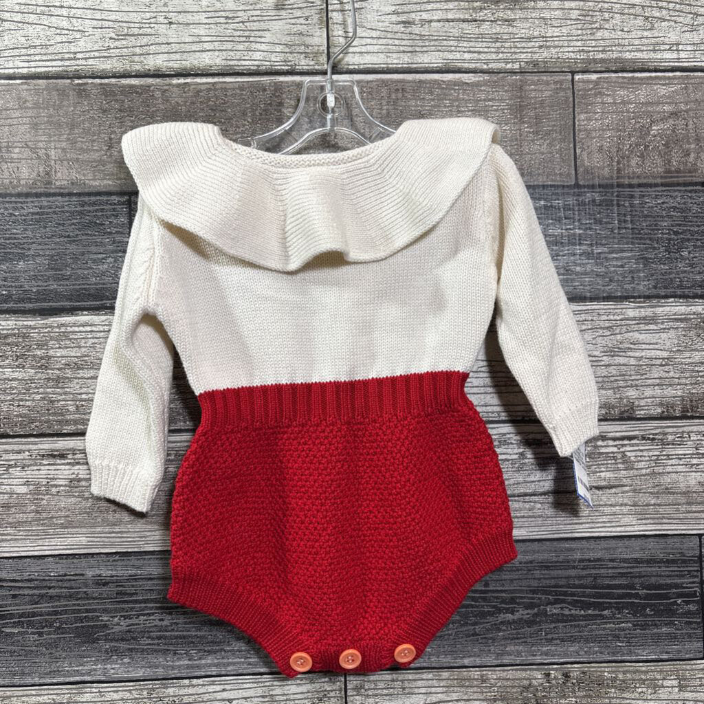 ASHMI & CO ISABELLA KNITTED RUFFEL ROMPER 3-6 MO
