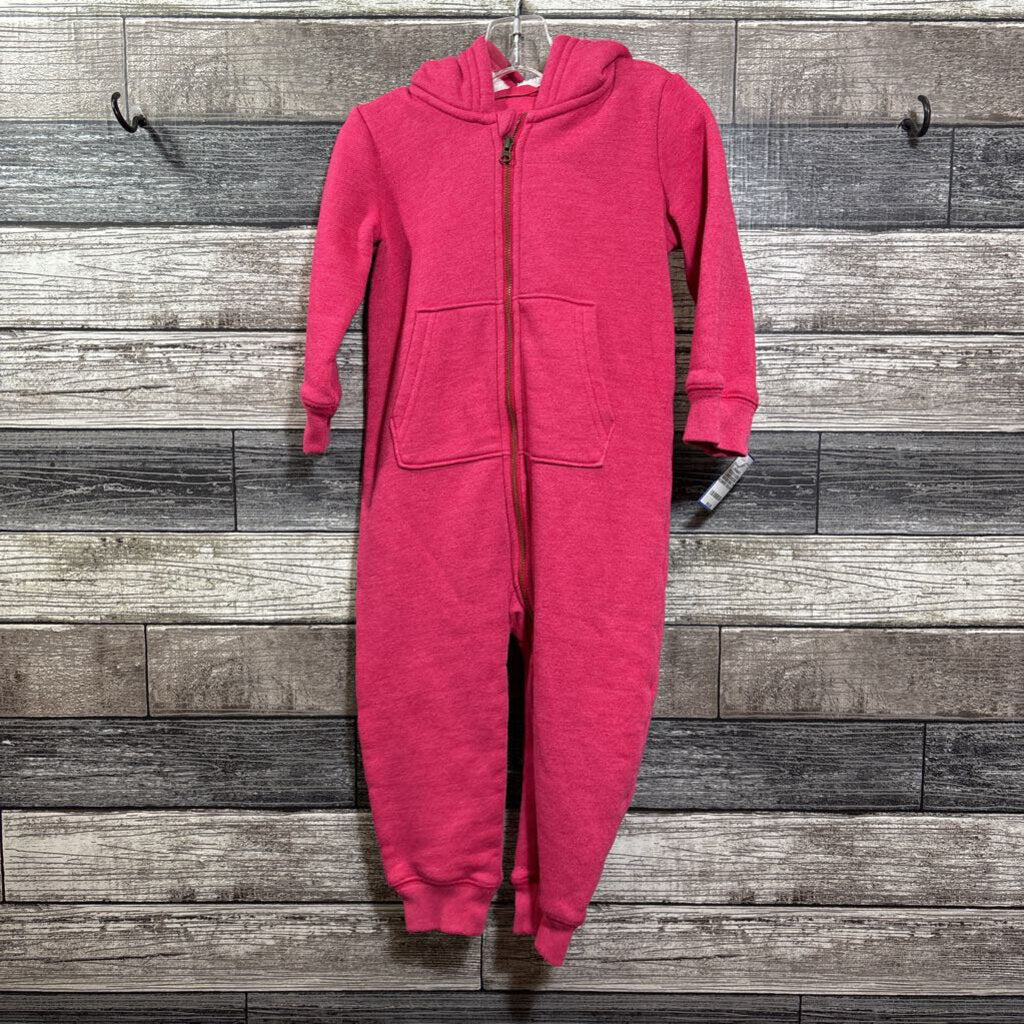 PRIMARY TEDDY FLEECE LINED HOODED JERSEY KNIT ZIP ROMPER 18-24 MO