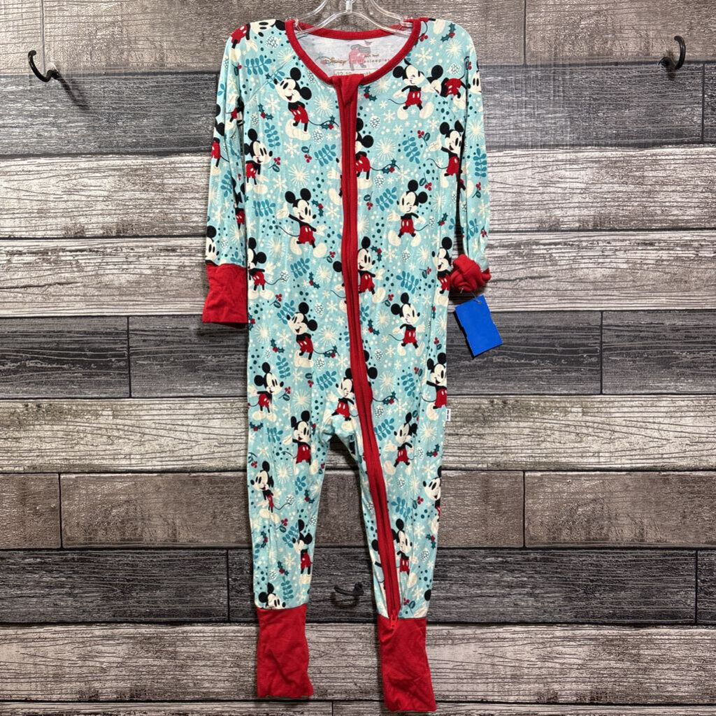 LITTLE SLEEPIES DISNEY HOLIDAY BAMBOO FOOTIE ZIPPY 12-18 MO