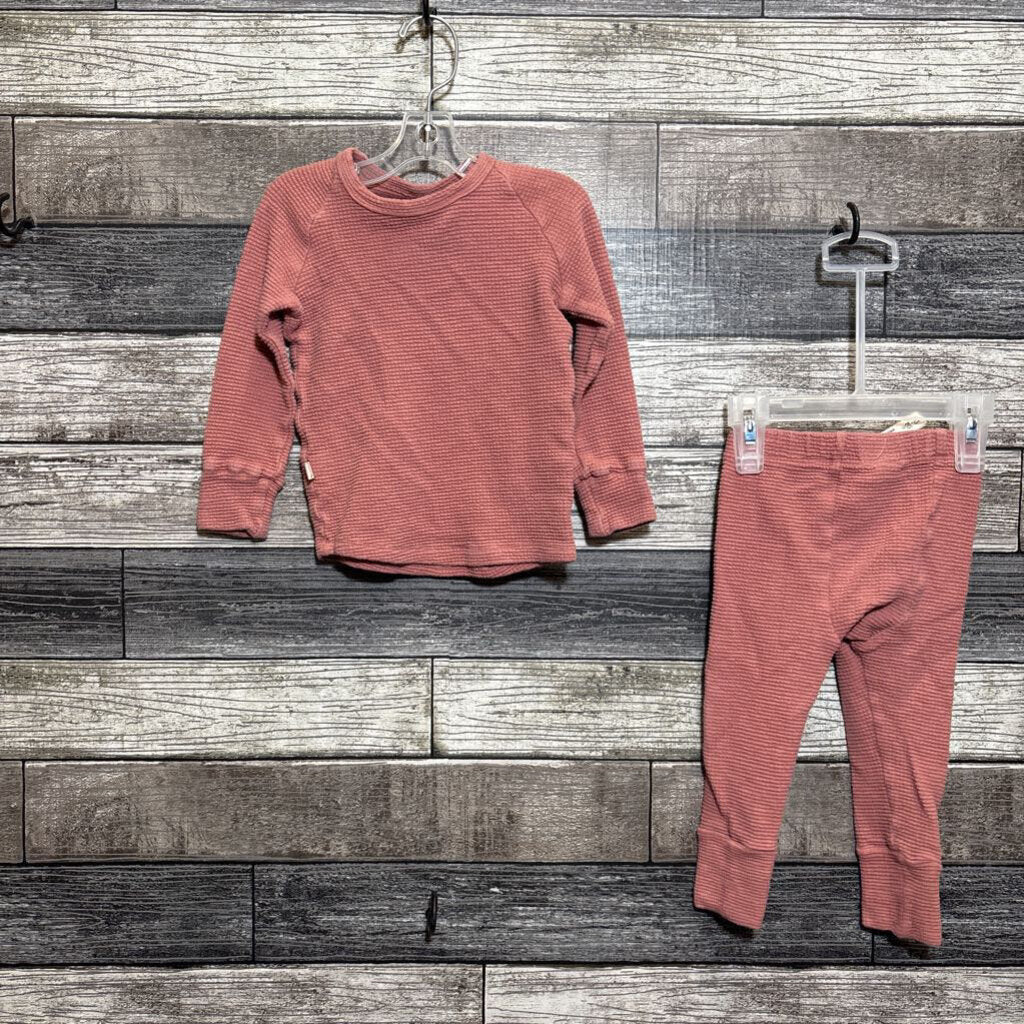 CHILDHOODS 2PC WAFFLE LS SHIRT + JOGGERS 12-18 MO