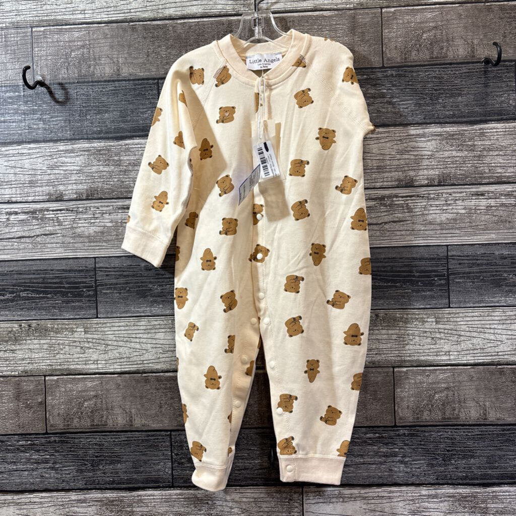 NWT LITTLE ANGELS ESSENTIAL BEAR ROMPER 12 MO