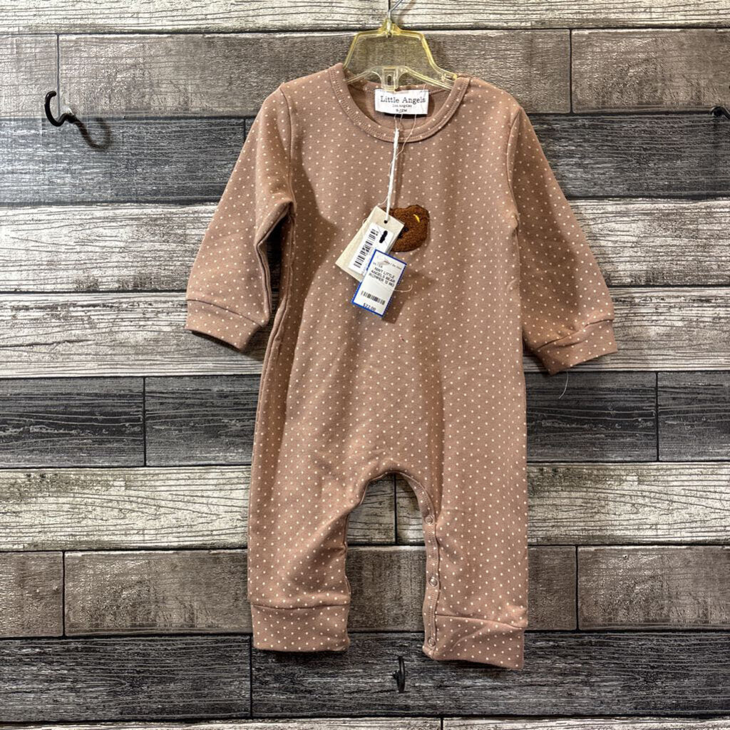 NWT LITTLE ANGELS BEAR ROMPER 12 MO