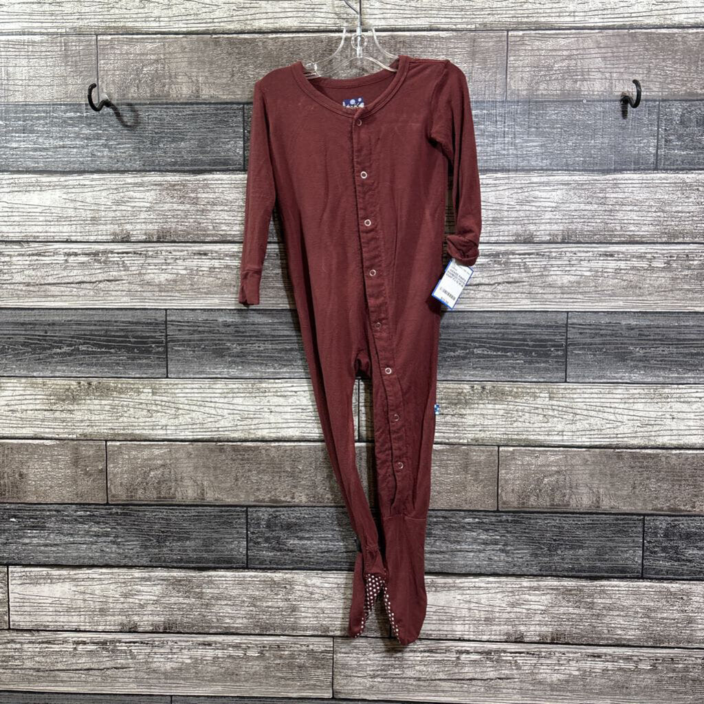 KICKEE PANTS BAMBOO FOOTIE SNAP PJ 12-18 MO