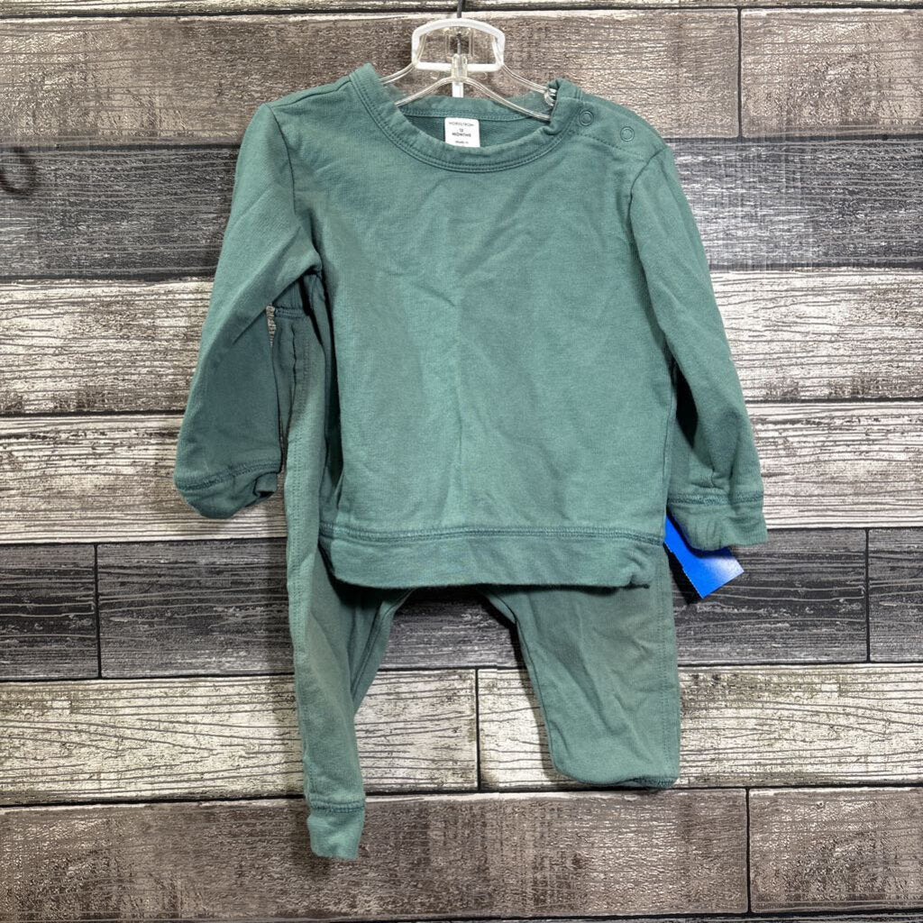NORDSTROM 2PC LS SHIRT + HAREM PANTS 12 MO