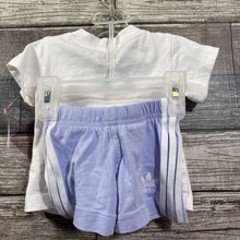 Load image into Gallery viewer, ADIDAS 2PC SS T-SHIRT + SHORTS 0-3 MO
