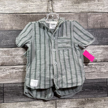 Load image into Gallery viewer, FUDO 3PC COTTON SS BUTTON DOWN SHIRT + SHORTS + HAT 12-18 MO
