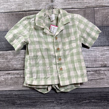 Load image into Gallery viewer, H&amp;M 2PC COTTON SS BUTTON DOWN SHIRT + SHORTS 6-12 MO
