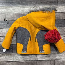 Load image into Gallery viewer, LITTLE GOODALL "TE AMO ELEPHANTS" WOOL COAT 2 (RETAIL $170)
