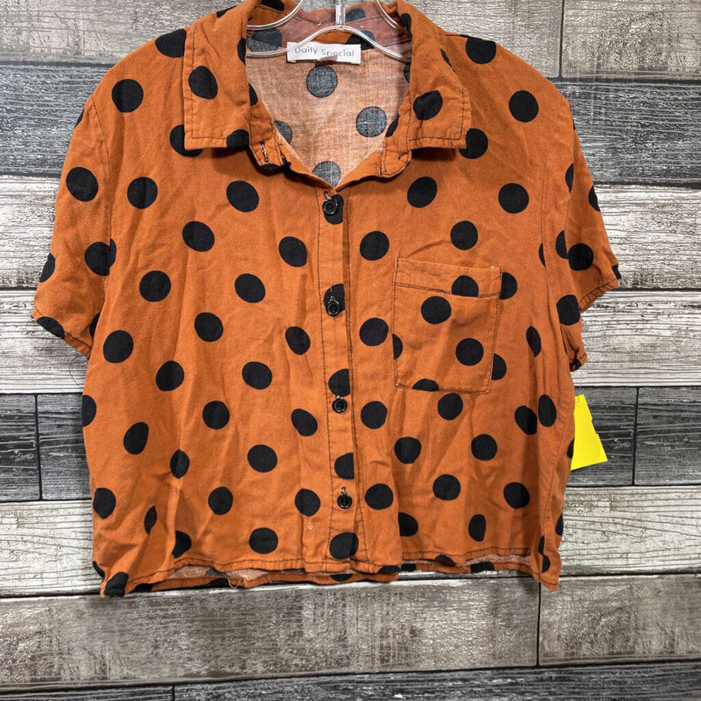 DAILY SPECIAL SS DOTTED RAYON BUTTON DOWN SHIRT 10
