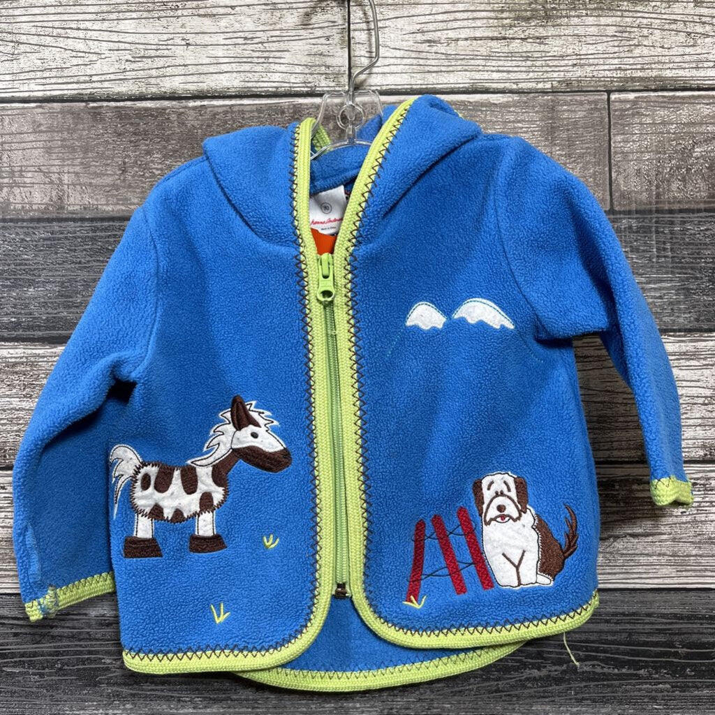 HANNA FLEECE HOODED APPLIQUE JACKET 70 / 6-12 MO