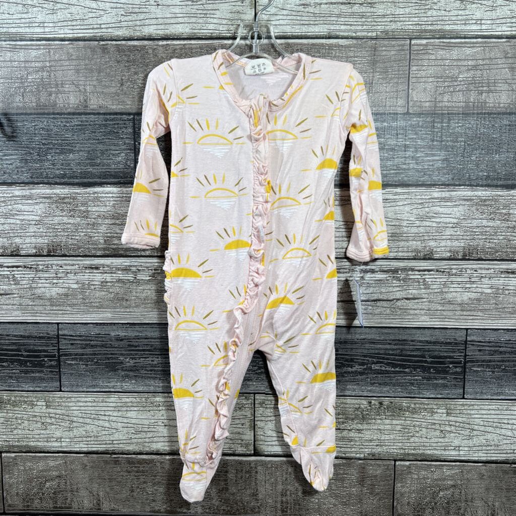 SPEARMINT LOVE BAMBOO FOOTIE PJ 3-6 MO